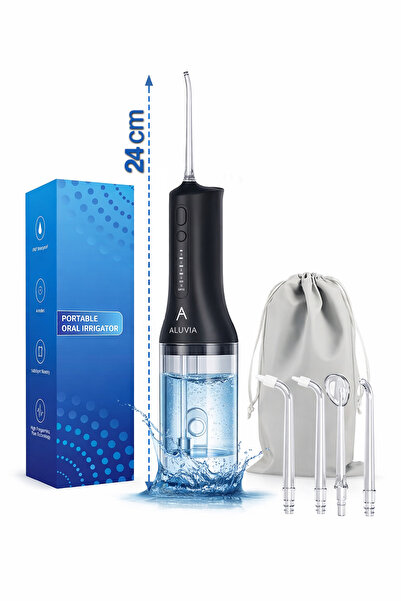 ALUVIA Irigator oral Aluvia, 1800 impulsuri/min, 300 ml, negru, rezistent la ...