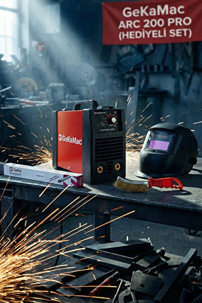 GeKaMac Power Arc 200 Pro Inverter Kaynak Makinası Kaynak Maskesi Elektrodu F...