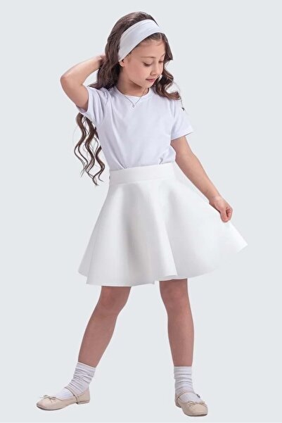 Mnk Baby&Kids Scuba 23 Nisan 29 Ekim Törenlik Etek MNK0565 BEYAZ