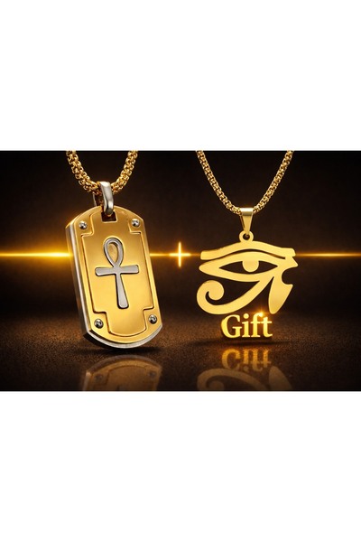 voyageaccessory Paslanmaz Çelik Künye Model Antik Mısır Nil Anahtarı Ankh Kol...