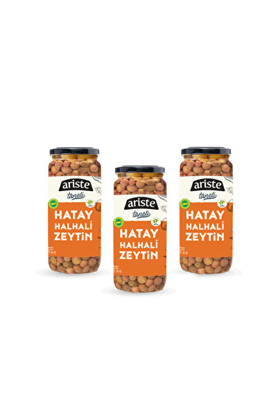 taneli Ariste 3'lü Hatay Halhali Yeşil Zeytin 900 gr (300 gr x 3)