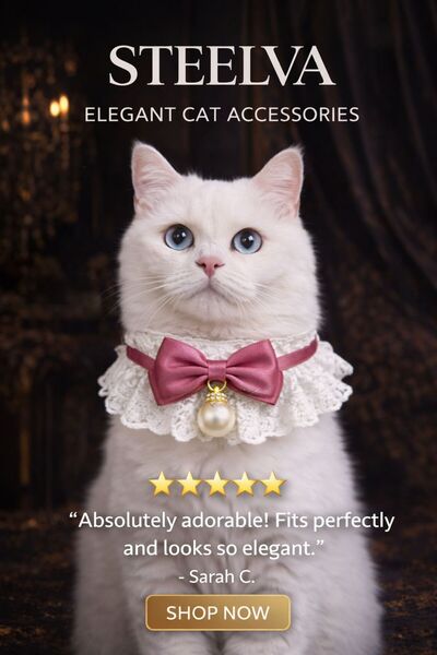 STEELVA Pemge Rengi İncili Papyonlu Kedi Kıyafeti (boyunluk)