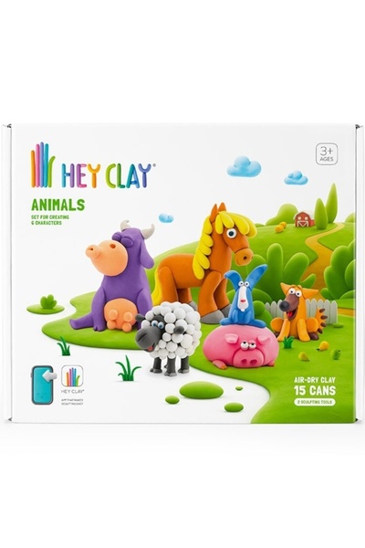 Hey Clay Set - Animale, 15 cutii