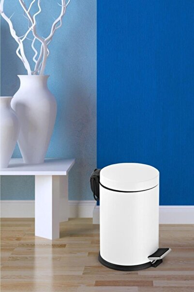 GörSeç Kitchen Dustbin 3 Liter White Stainless Steel Pedal Trash Can Toilet B...