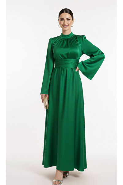 PERADO Rochie de seara din satin cu talie spaniola