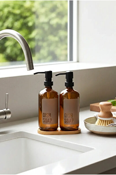 FH finehome Viola 2'li Amber Cam Sıvı Sabunluk Seti