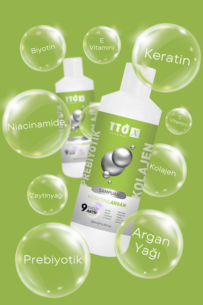 TTO Şampuan Besleyici ve Onarıcı 500 ml Keratin ve Argan Özlü X Tüm Saçlar