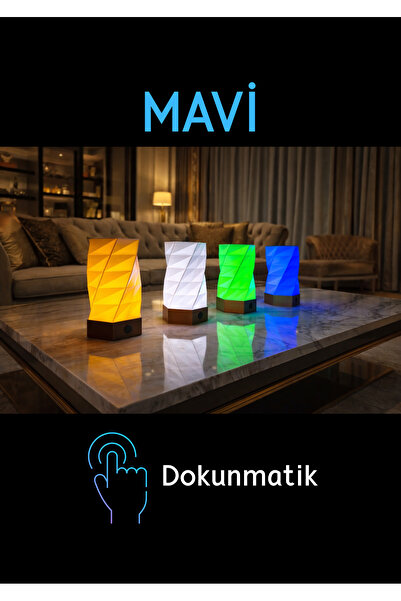 Dekoratif Masa lambası Dokunmatik Gece lambası Mavi