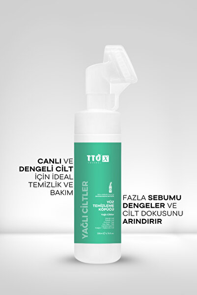 TTO Yüz Temizleme Köpüğü Arındırıcı 200 ml Çay Ağacı Yağlı X Aplikatörlü Yağlı Ciltler