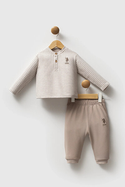 U.S. Polo Assn. U.S.POLO ERKEK BEBEK 2 Lİ TAKIM - BEJ MELANJ
