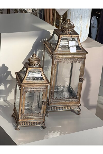 YASAR CONCEPT Orlume Metal Yer Feneri Set 19x42 Cm ve 23x58 Cm