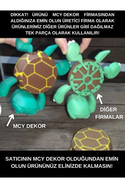 MCY DEKOR Sevimli Kaplumbağa Bardak Altlığı – Hareketli ve Eğlenceli Kupa Alt...