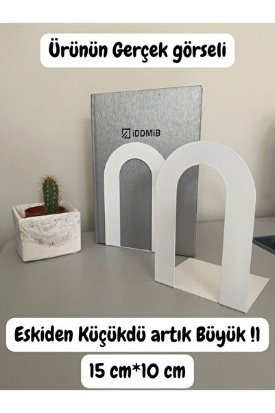 Grassi BÜYÜK 2'li Beyaz Metal Kitap Tutucu (2 Lİ SET)