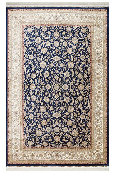 akbel halı & yatak exclusive home design Isfahan ISF 03 Navy Krem - Viskon Kl...
