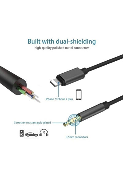 Genel Markalar Lightning To Aux Kulaklık Çevirici 3.5 Mm Jack Girişli Iphone ...