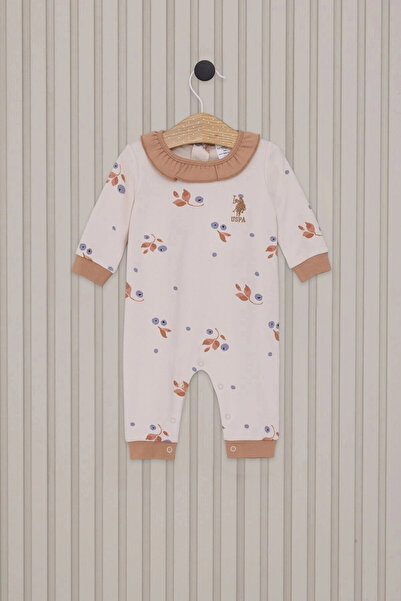 U.S. Polo Assn. Kız Bebek Kahverengi Tulum