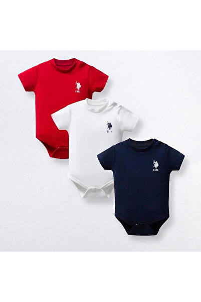 U.S. Polo Assn. طقم ملابس يو اس بولو اسن بيبي بوي 3 قطع - أزرق داكن