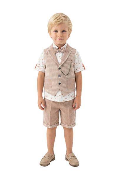 Doctor junior Băiat Copil Portocaliu Vestă Cămașă Pantaloni Scurt Papion Cost...