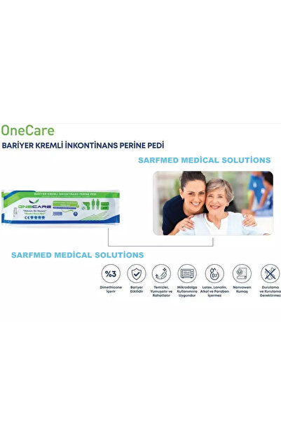 OneCare One Care Bariyer Kremli İnkontinans Perine Pedi - Alkolsüz Perine Bölgesi Temizleme Havlusu 12 PAKET
