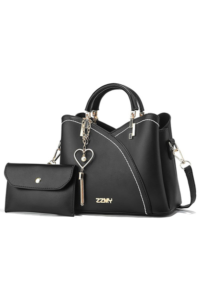 OEM Σετ γυναικείας Τσάντα με Πορτοφόλι και μενταγιόν σε σχήμα καρδιάς, 2 τεμά...