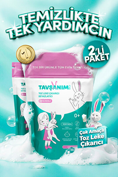 TAVŞANIM! Çok Amaçlı Oksijenli Toz Leke Çıkarıcı Ve Beyazlatıcı 2x800g