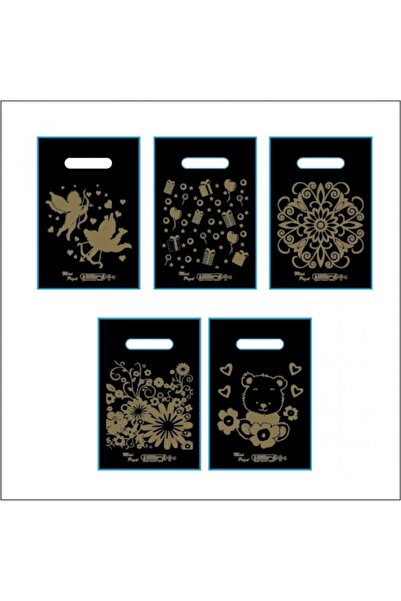 KENT Blok Elgeçeme Baskılı Poşet 100'lü 22*33 Cm No:1