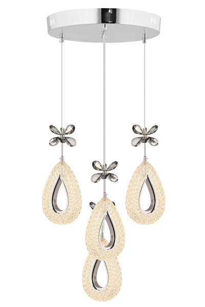 İstanbul Avize İstanbul Avize Hera 4'lü Gümüş Kumandalı 3 Renk Ledli Modern L...