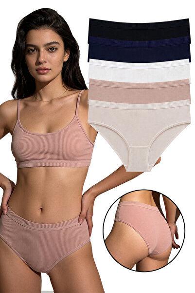 Sensu Women's 5-Piece Modal Ribbed Slip Panties Mixed