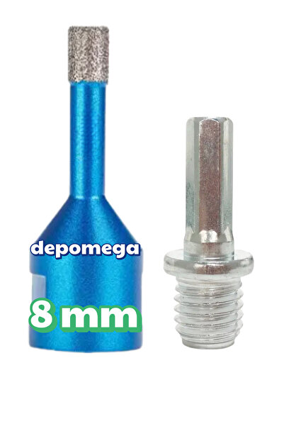 DepoMega 8 mm Granit Mermer Seramik Delme Panç Spiral ve Matkap İçin Aparatlı...