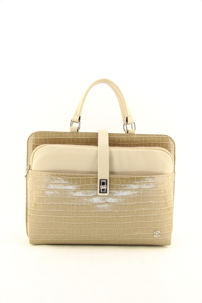 QUB CLUB Unisex Mink Crocodile 15 & 15.6 Inch Laptop Briefcase Lawyer Bag