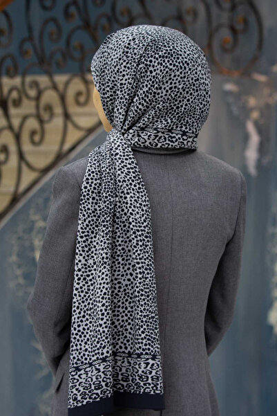 Vissona LÜKS MEDİNE İPEĞİ LEOPAR DESENLİ GRİ RENKLİ 75X195 KIRIŞMAZ ŞAL MOSS ...