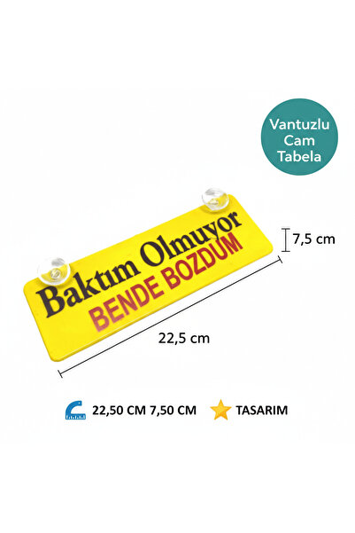 Genel Markalar Baktım Olmuyor Yazılı Dekor plaka- Sarı Renk Araç İçi Cam Süsü...