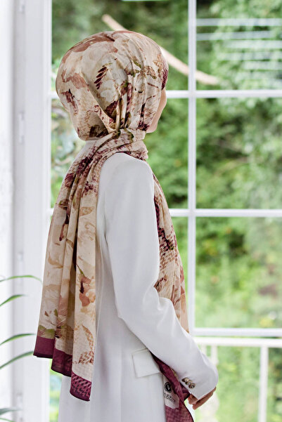 Vissona MĂTĂLĂ DE LUX MEDİNE, ȚESUT CAUZAL, CU MOTIV DE TOAMNĂ, CULOARE DROUG...