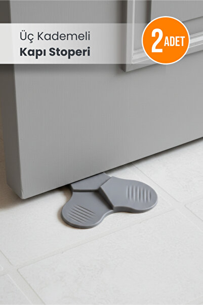 Orvila Opritor de ușă din silicon în trei trepte - 2 bucăți