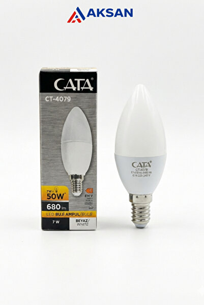 Cata CT-4079 7W E14 İnce Duy LED Buji Ampul 6400K Beyaz Işık | Avize, Aplik, ...