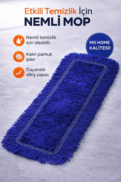 VENON 1 Adet 💙 50 Cm Mavi Orlon Nemli Mop 💙Paspas Kuru ve Islak Kullanım💙 ...