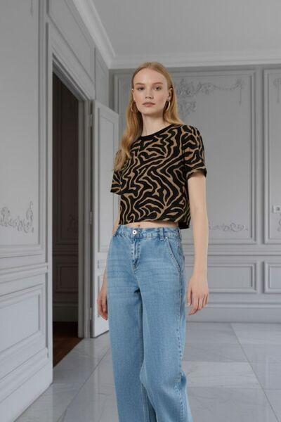 HAKKE Bluza sa zebrastim uzorkom