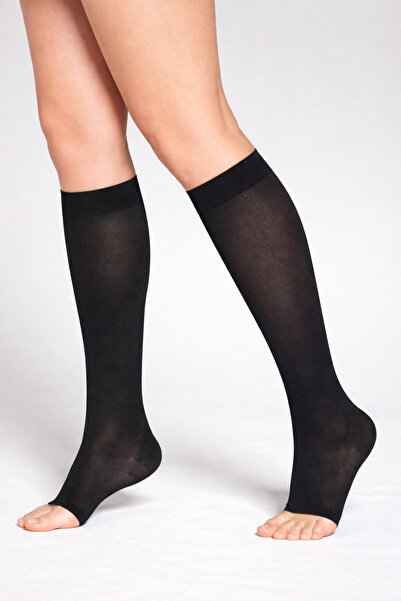 Varicease 8210 جوارب ضغط قطنية متوسطة الضغط تحت الركبة مفتوحة عند الأصابع