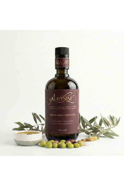 Aleysim Oliva 500 ml Naturel Zeytinyağı – Erken Hasat | Soğuk Sıkım | Tek Bahçe