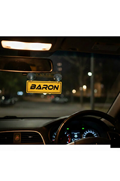 wonderlike Baron Yazılı Sarı Dekor Plaka Vantuzlu Cam Süsü