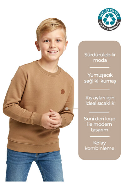 Ozmoz By Mukadder Özden Sustainable Light Brown Winter Boys' Sweatshirt