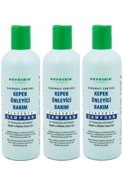 Novocrin Placenta Dandruff Control Kepekli Ve Dökülen Saçlar Için Şampuan 300 Ml 3 Adet
