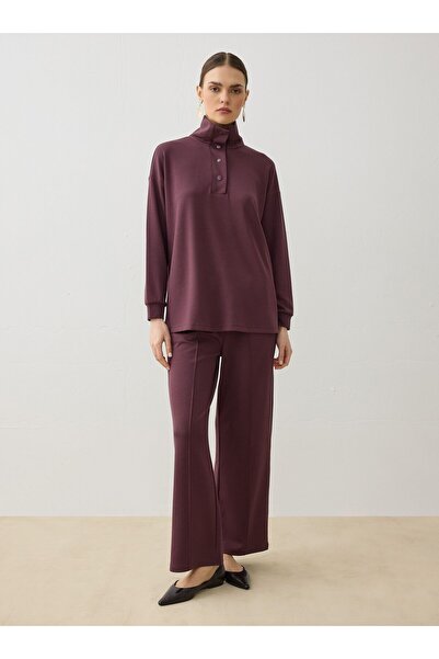 Refka Soft Fabric Snap Detail Tunic & Pants Set - Murdum -