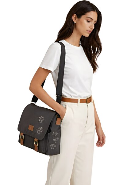 QUB CLUB Geantă neagră pentru laptop din pânză impermeabilă - Servieta școală...