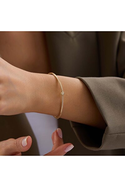 Bayar Gold 14 Ayar Altın İtalyan Tek Dorikalı Esnek Bilezik