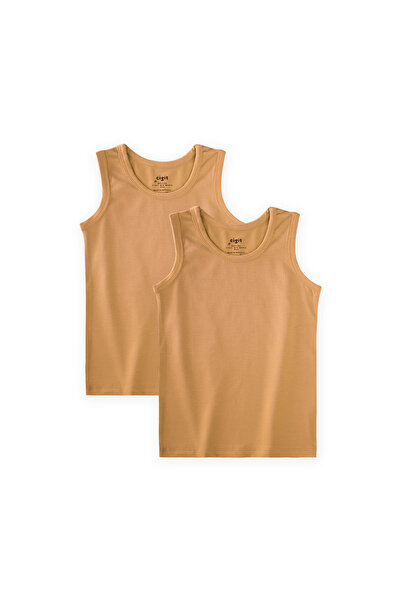 Cigit Tricou cu bretele late pentru copii 2-11 ani, culoare camel