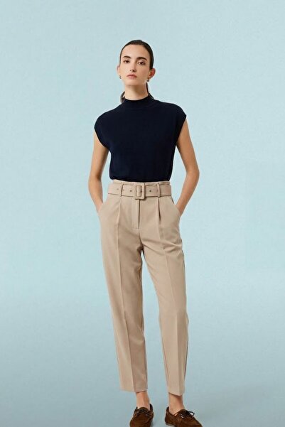 HAKKE Carrot Belt Fabric Trousers