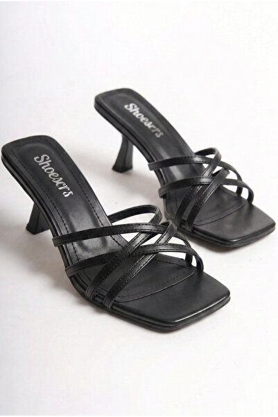 Shoesers Γυναικείες παντόφλες βραδινού φορέματος με λεπτό τακούνι και λεπτές ...