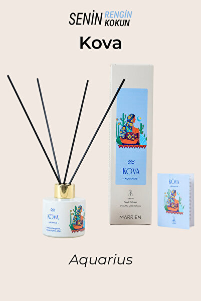 Marrien KOVA Burcu Çubuklu Oda Kokusu Özel Seri 100 ml- Kalıcı ve Dekoratif T...