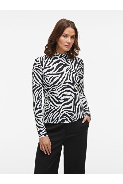 VILA Oberteil mit langen Ärmeln Stehkragen